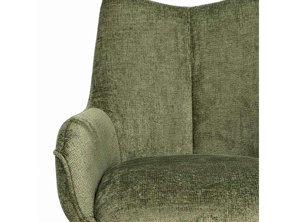 Chaise pivotante vert kaki à accoudoirs (lot de 2) IENA