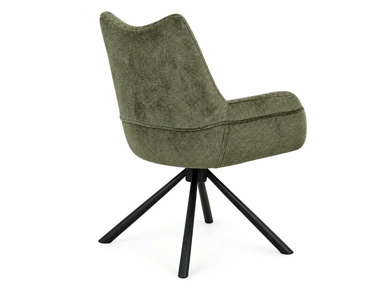 Chaise pivotante vert kaki à accoudoirs (lot de 2) IENA