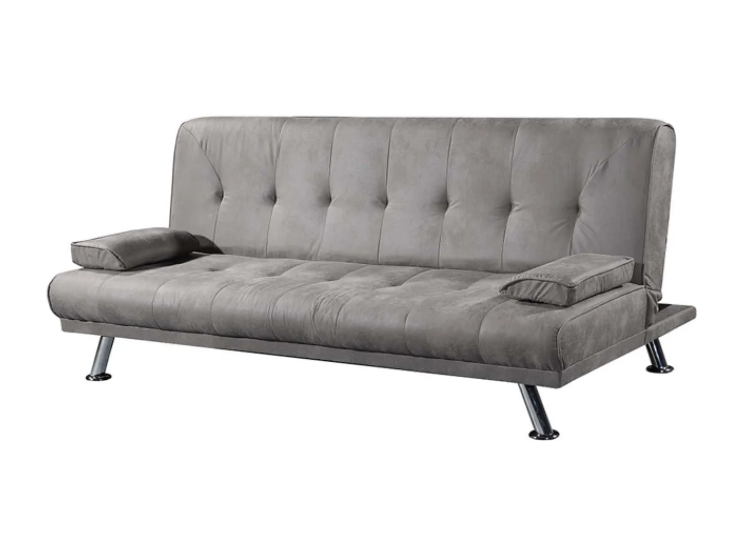 Meyvaser Sofá Cama de 3 Plazas - 187 x 88 x 89 cm - Apertura Clic-Clac - Máximo Relax, Confort y Resistencia - Color Gris