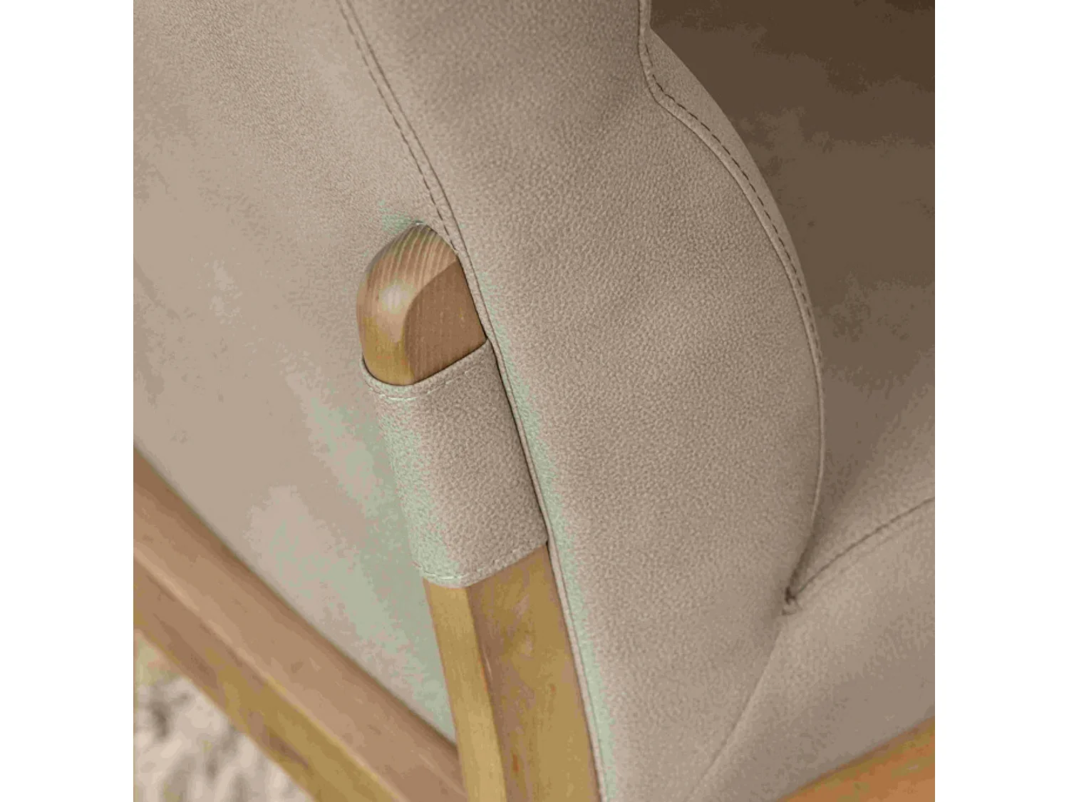Chaise salle à manger taupe confort, pieds bois clair (lot de 2) NEXA