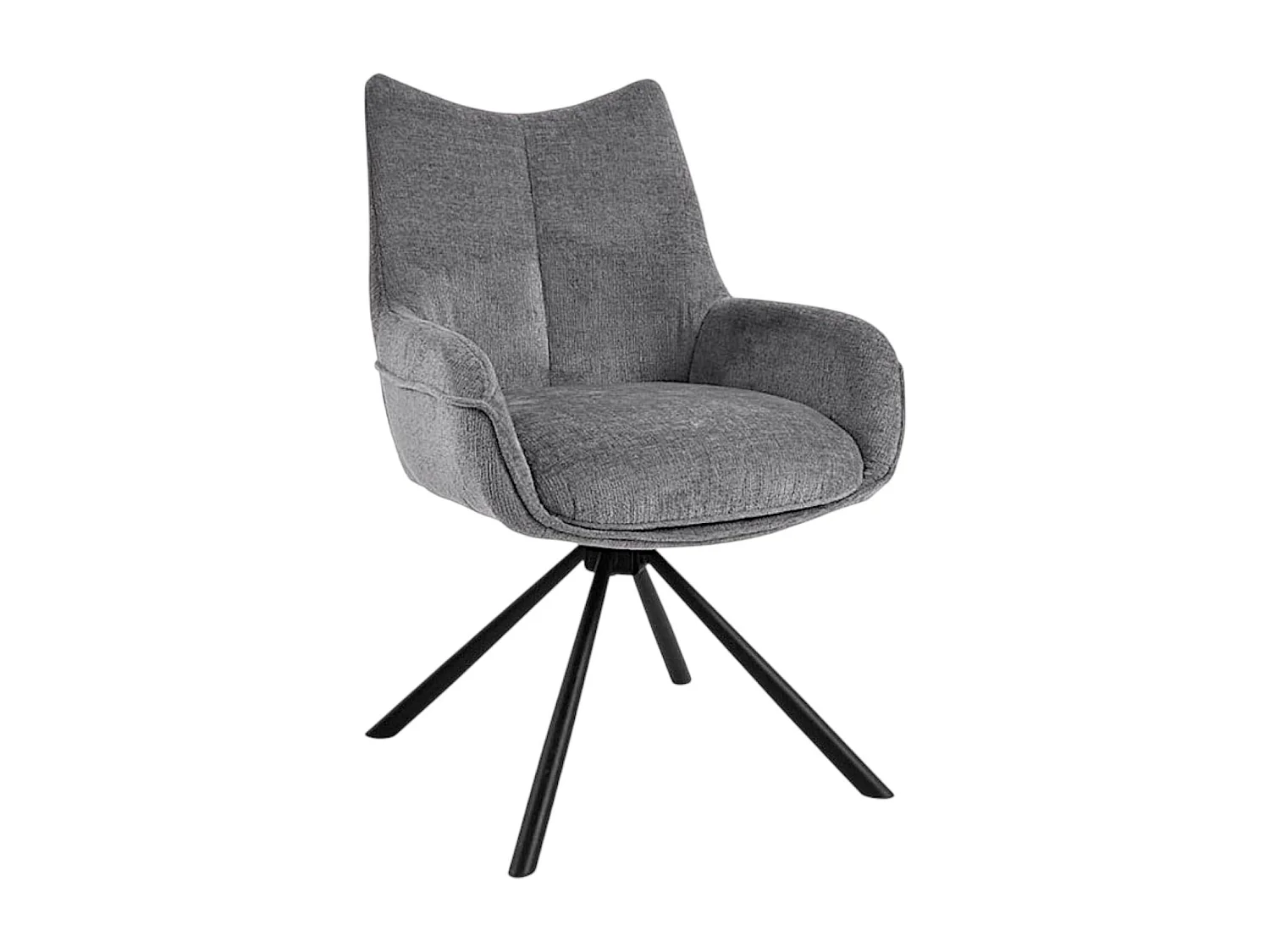 Chaise pivotante grise à accoudoirs (lot de 2) IENA