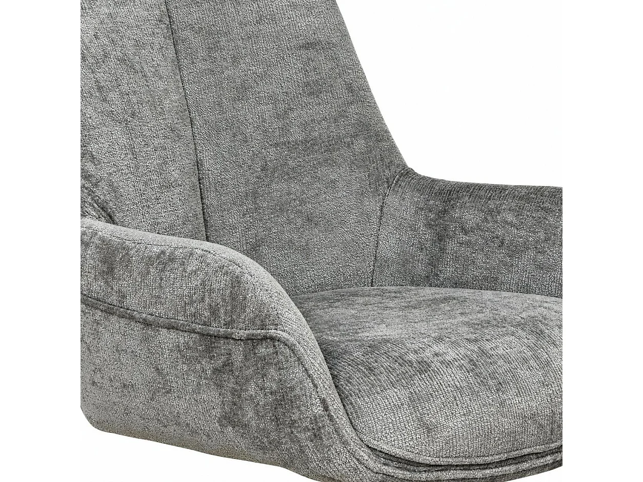 Chaise pivotante grise à accoudoirs (lot de 2) IENA