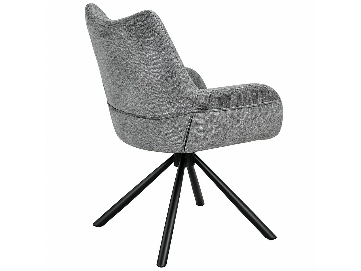 Chaise pivotante grise à accoudoirs (lot de 2) IENA