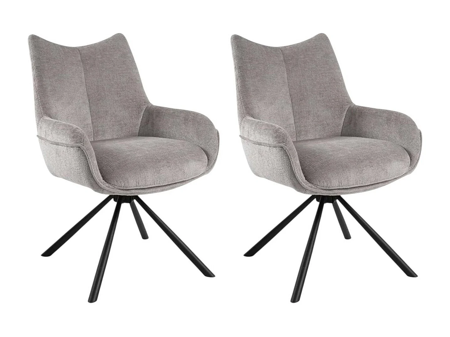 Chaise pivotante cendre à accoudoirs (lot de 2) IENA