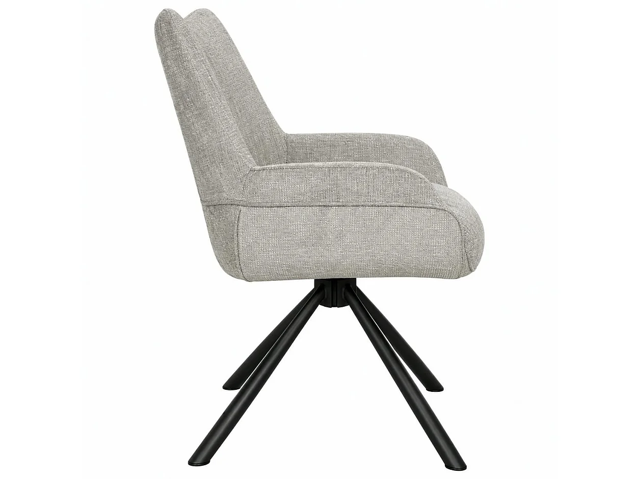 Chaise pivotante cendre à accoudoirs (lot de 2) IENA