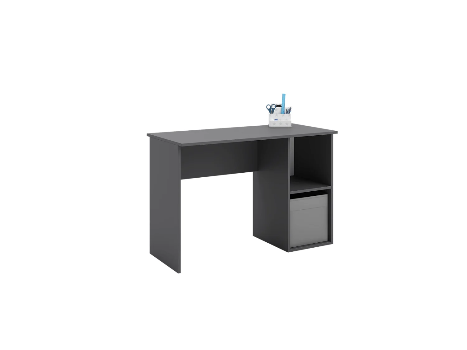 Escritorio Gris 120x55x80 cm con 2 Estantes – Diseño Moderno y Funcional para Oficina, Estudio o Dormitorio Juvenil