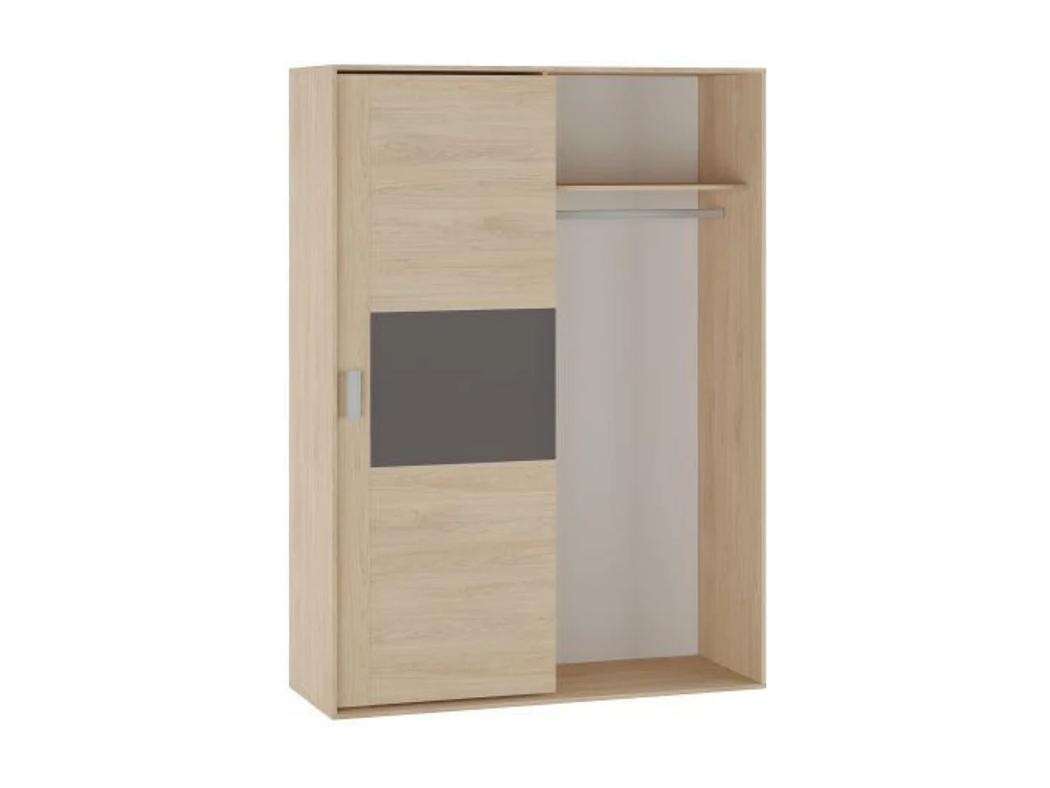 Armario de Madera con 2 Puertas Correderas y Altillo –  Puccini Grafito, Ideal para Dormitorios de Matrimonio e Infantiles, 150x208x55 cm
