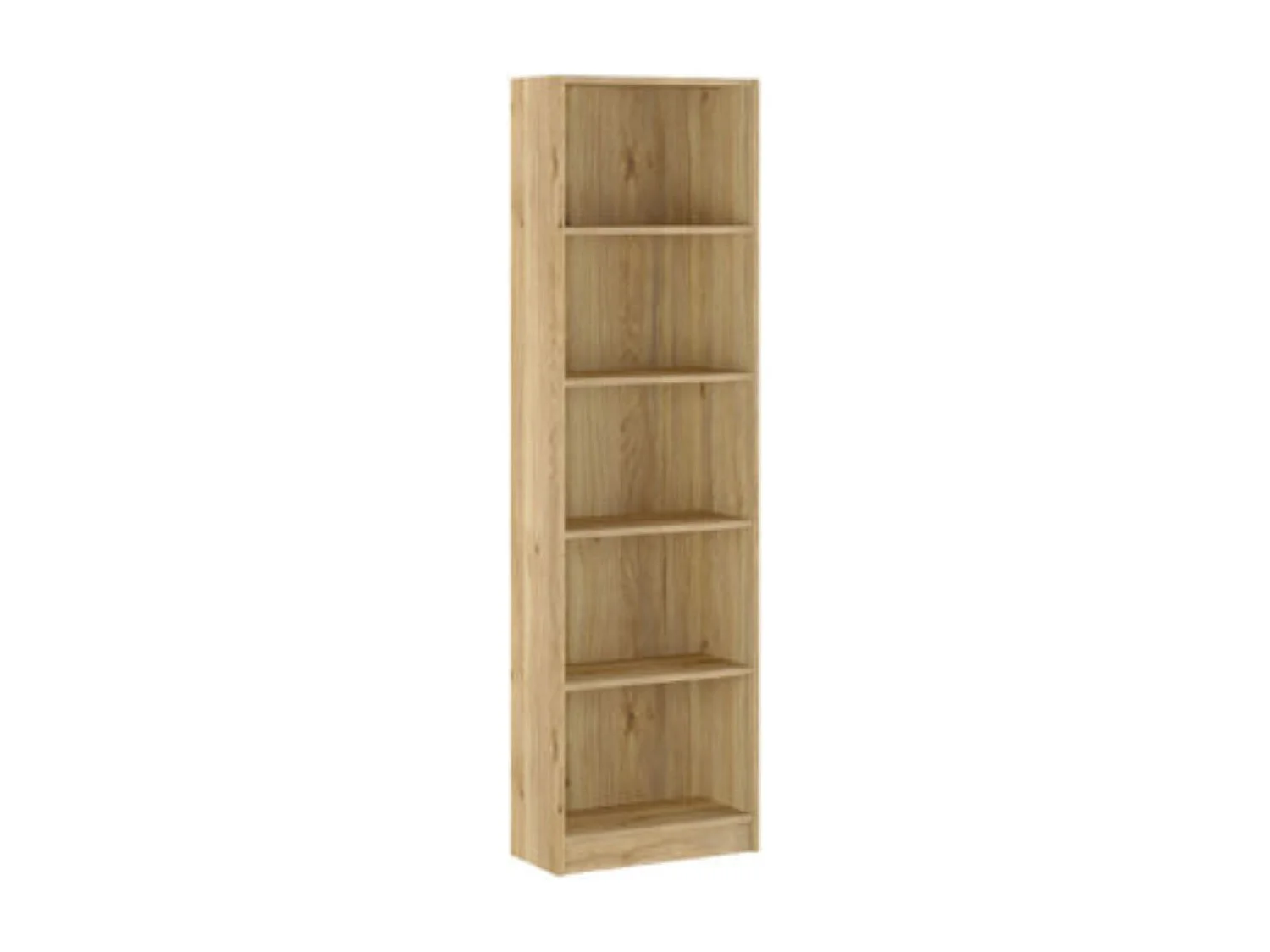 Meyvaser Librería Estantería con Cinco baldas en madera color Mauvella para salón 178,3x51,9x24,6 cm