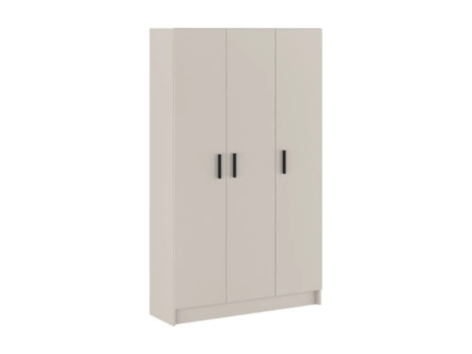 Mueble multiusos Armario auxiliar Color Beige – 3 Puertas, 4 Baldas y Espacio para Escoba Madera, Dimensiones 108x180x35 cm – Ideal para Organización.