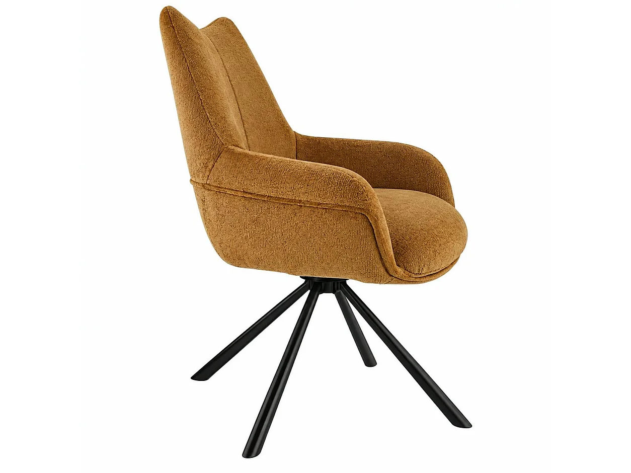 Chaise pivotante moutarde à accoudoirs (lot de 2) IENA