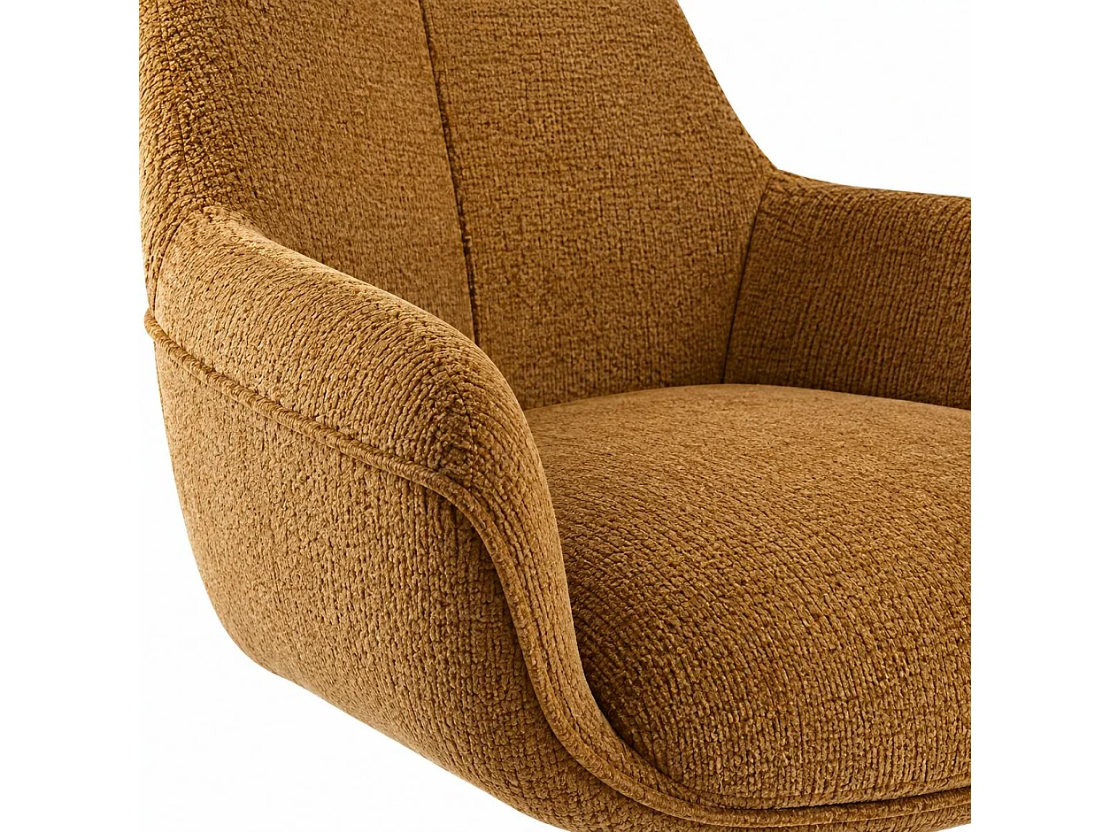 Chaise pivotante moutarde à accoudoirs (lot de 2) IENA