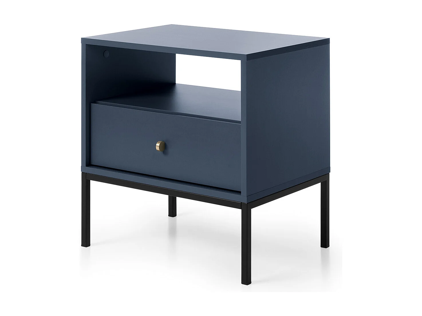 Nachttisch, marineblau, 53,6 x 56,2 x 39 cm