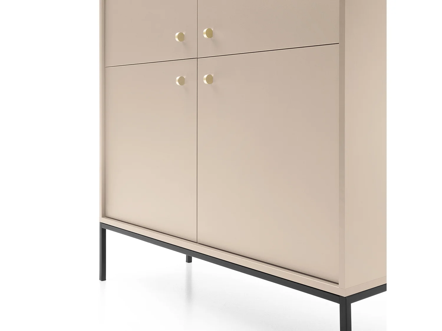 Commode : beige sable, 103,5 x 125,5 x 39 cm, pieds noires