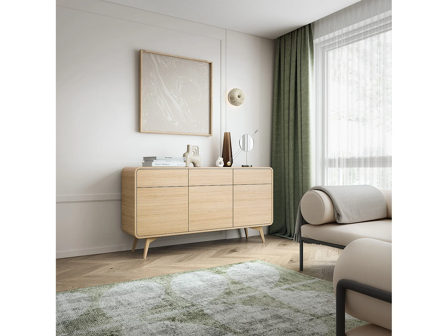 Buffet, Chêne Vincenza, 160 X 84 X 39 Cm