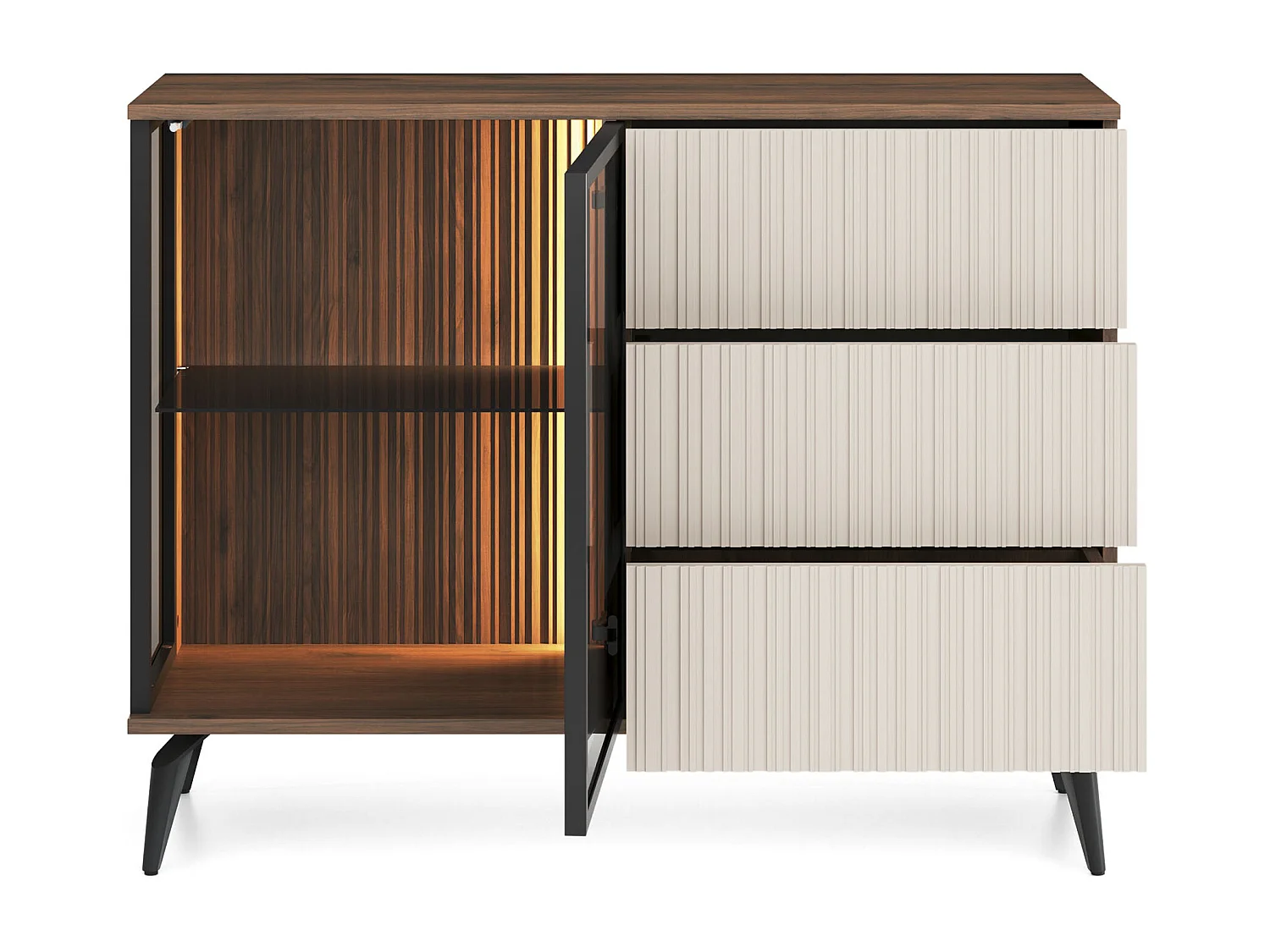 Buffet, Cachemire / Noyer Warmien, 103 X 80 X 39 Cm