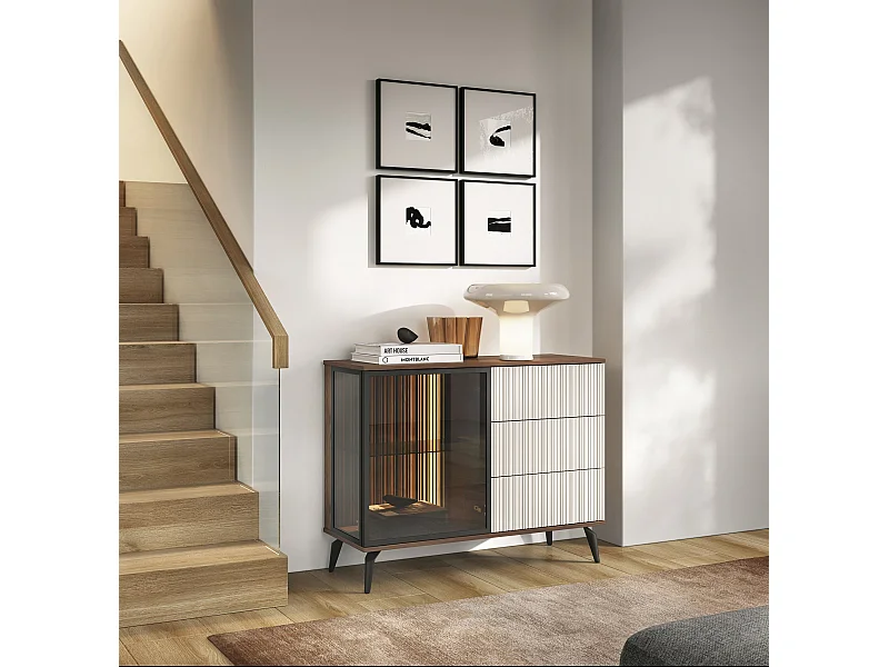 Buffet, Cachemire / Noyer Warmien, 103 X 80 X 39 Cm