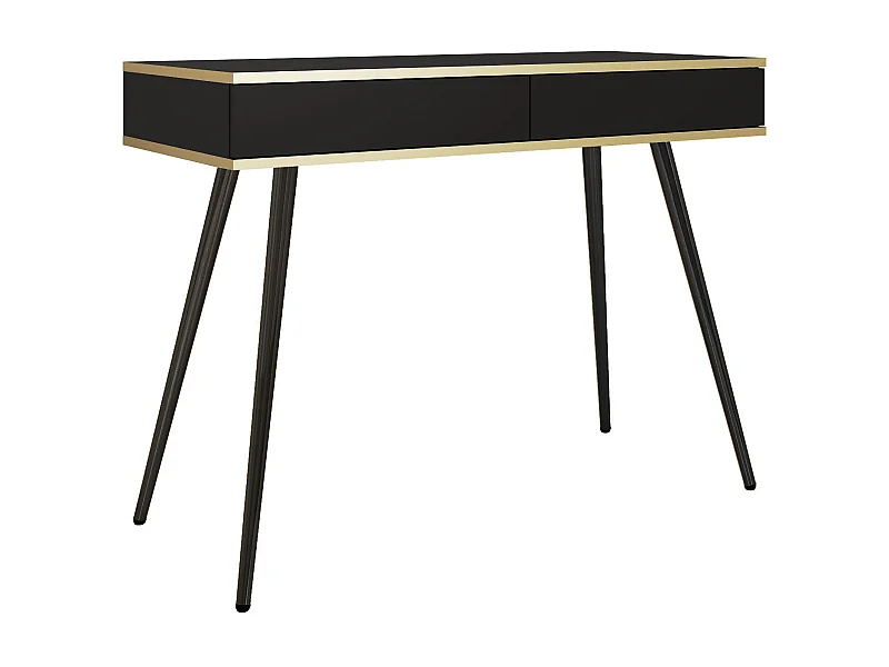 Schminktisch: Schwarz, schwarze Beine, 102 x 80 x 50 cm, glatte Fronten