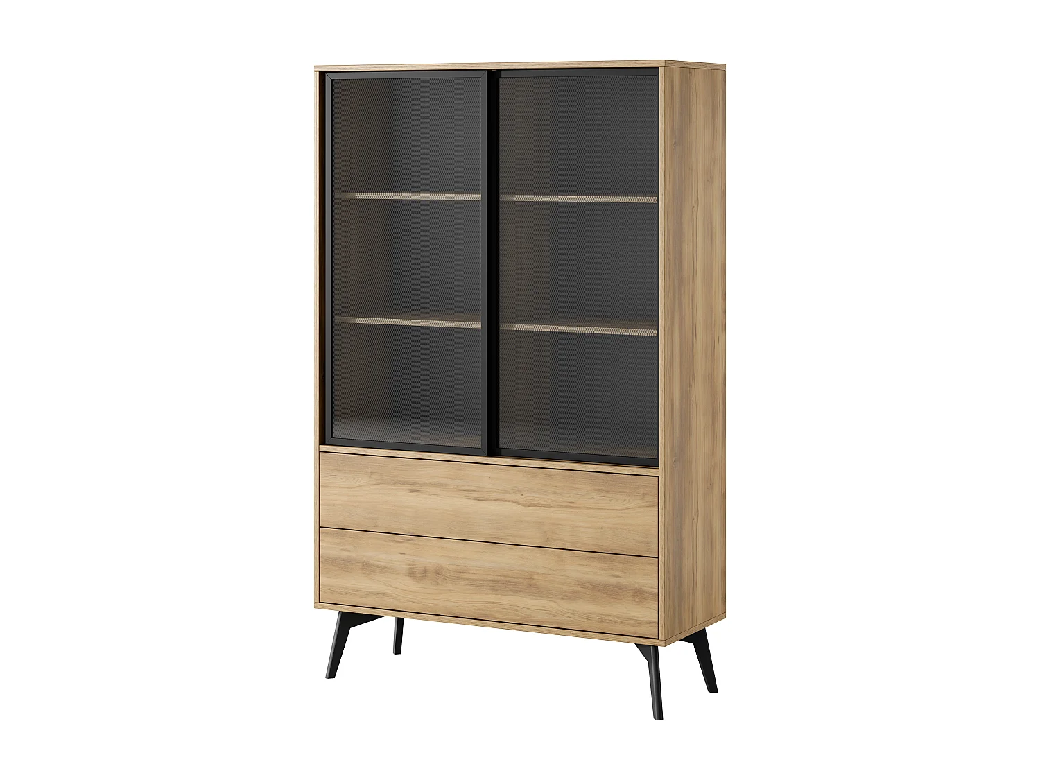 Vitrine, Chêne Baroque Doré, 100 X 165 X 39 Cm