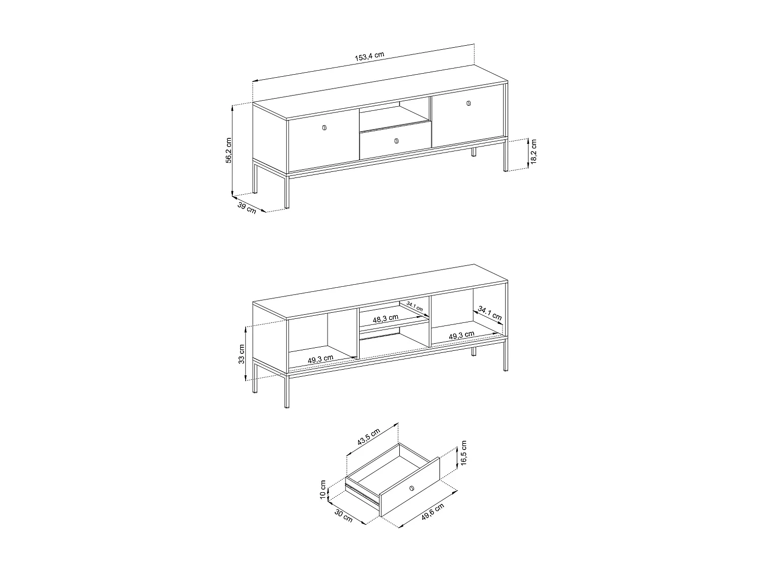 Mueble de TV, beige arena, 153,4 x 56,2 x 39 cm, patas negras