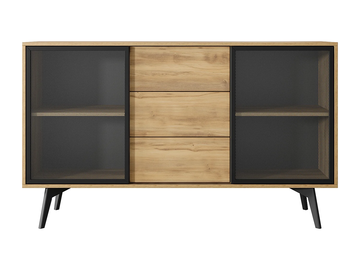 Buffet, Chêne Baroque Doré, 144 X 85 X 39 Cm