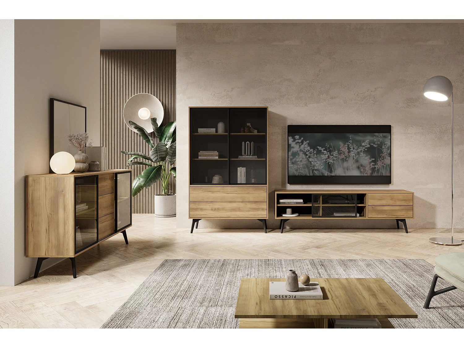 Buffet, Chêne Baroque Doré, 144 X 85 X 39 Cm