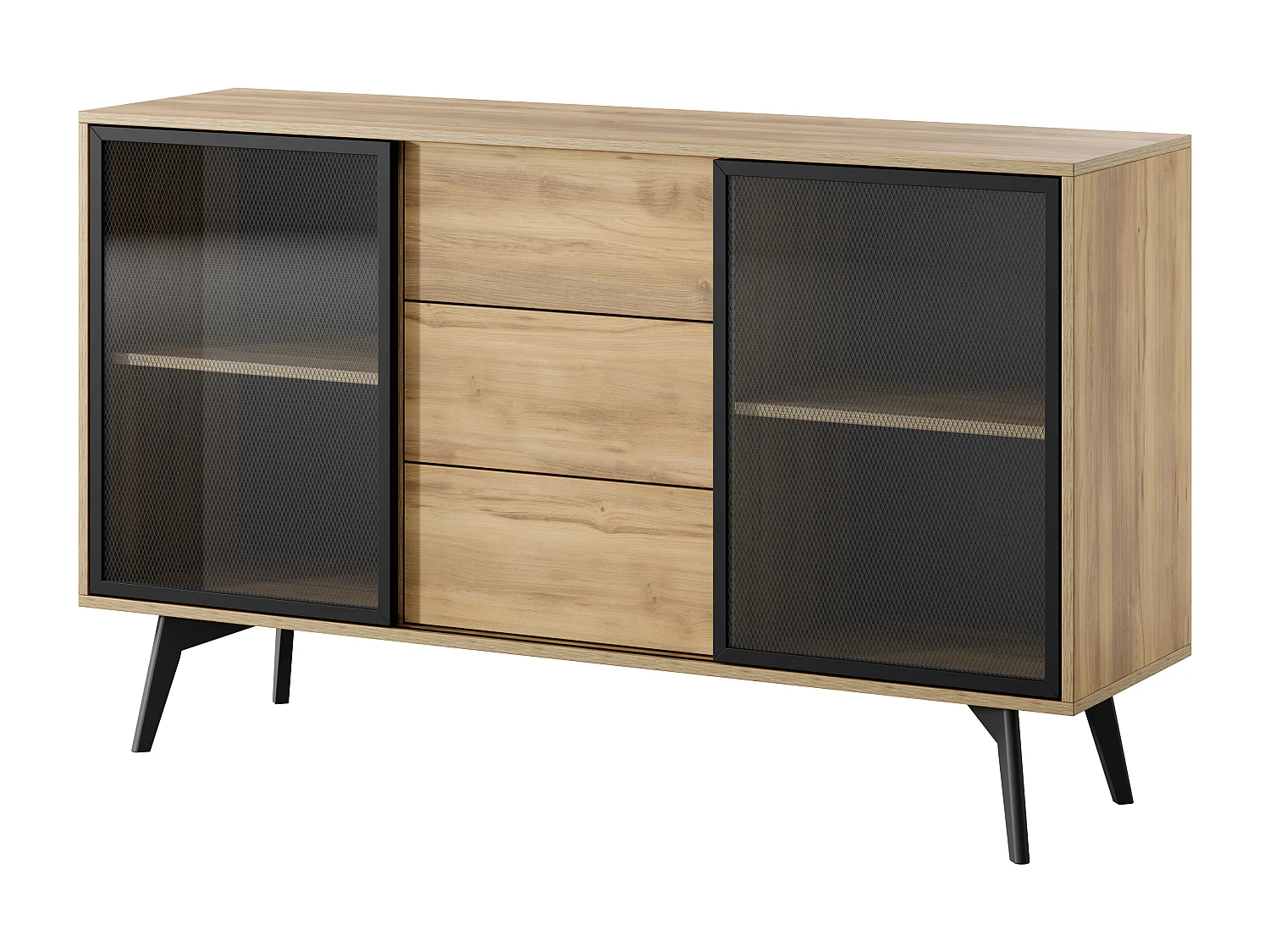 Buffet, Chêne Baroque Doré, 144 X 85 X 39 Cm