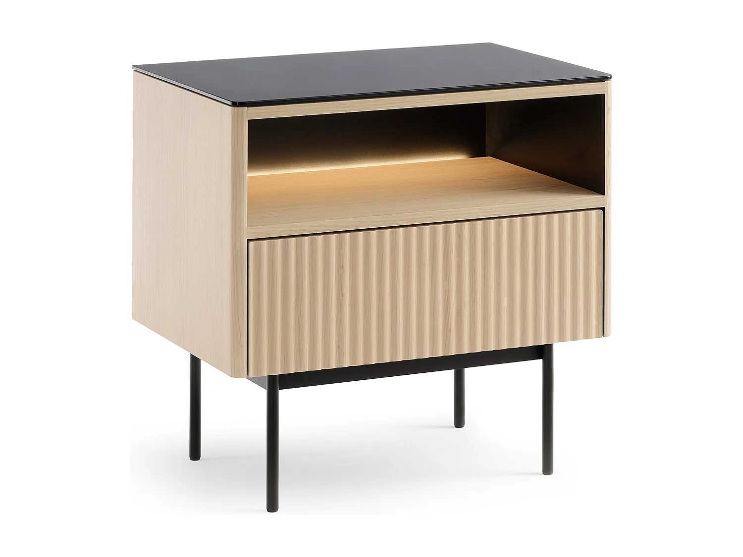 Table De Chevet, Chêne Vincenza, 57 X 57 X 39 Cm