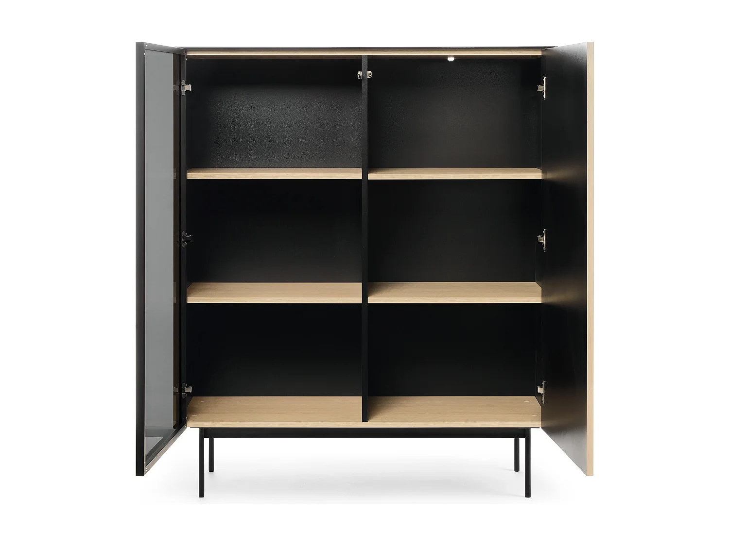 Vitrine, Eiche Vicenza, 107 x 126 x 39 cm