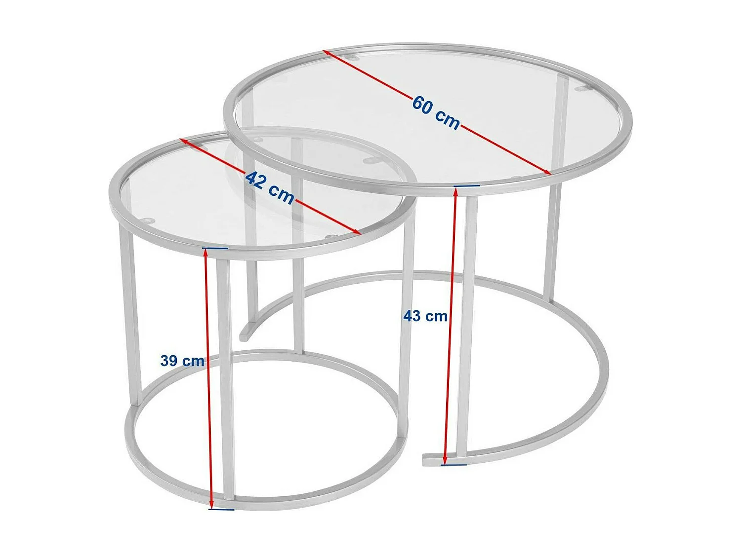 Table gigogne verre ambré - cadre doré (lot de 2) ⌀60 cm TULUM