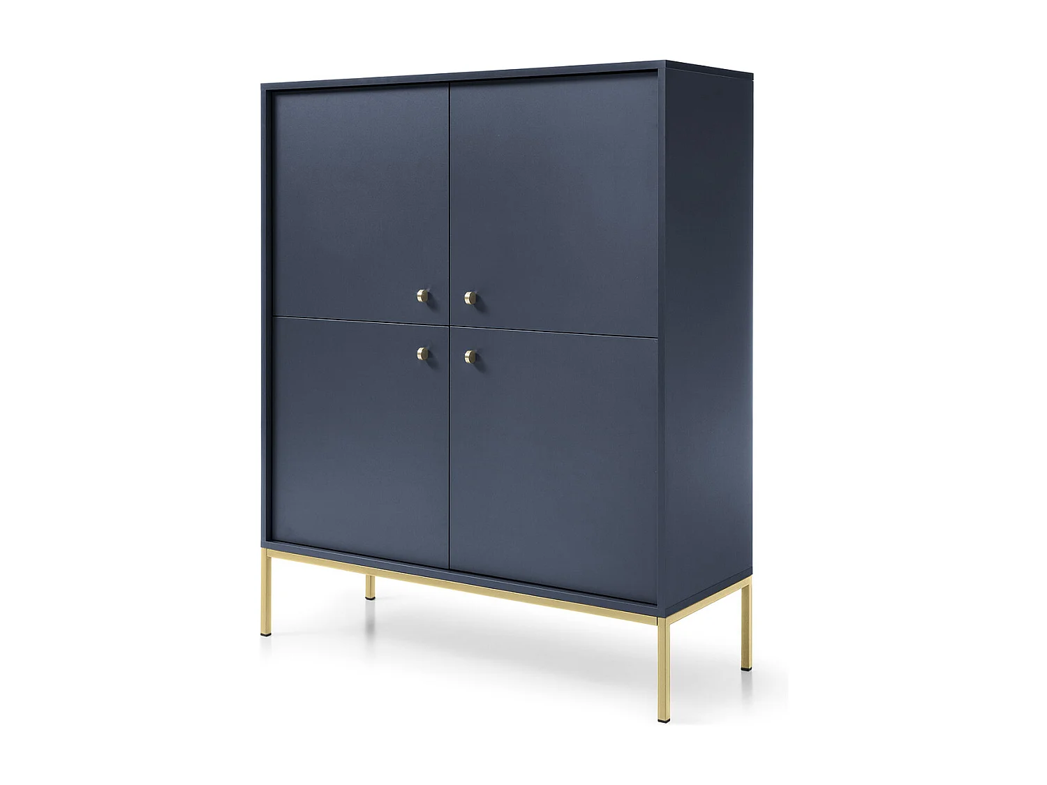 Commode : bleu marine, 103,5 x 125,5 x 39 cm, pieds dorées