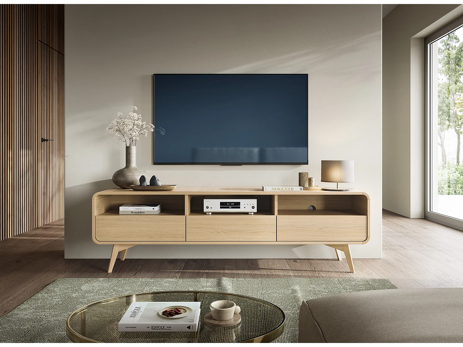 Meuble TV, Chêne Vincenza, 180 X 52 X 39 Cm