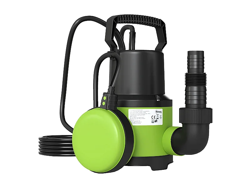 Pompe d'évacuation eau chargée 9000l/h 400W profondeur d'immersion 7m vert noir