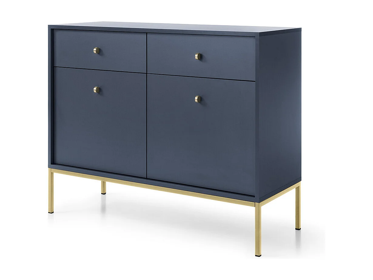 Commode : bleu marine, 103,5 x 83 x 39 cm, pieds dorées