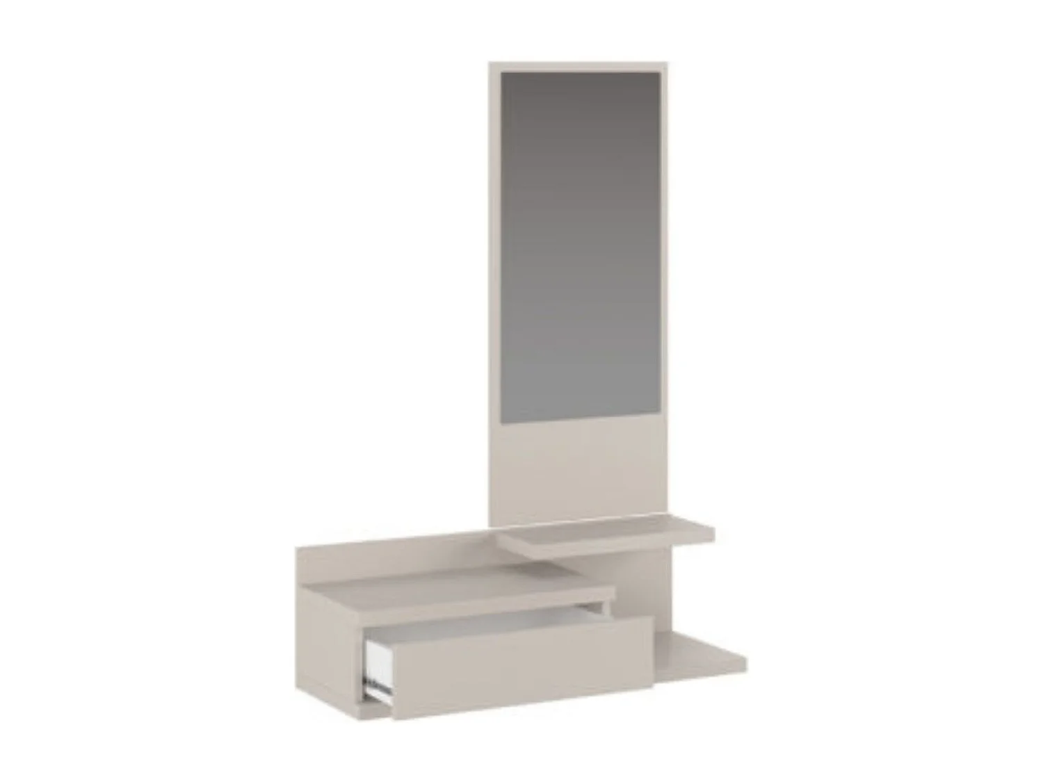 Recibidor con Cajón y Espejo – Consola de Entrada Color Beige 116 x 27,4 x 81  cm – Mueble Auxiliar Moderno y Funcional para Pasillos o Entradas