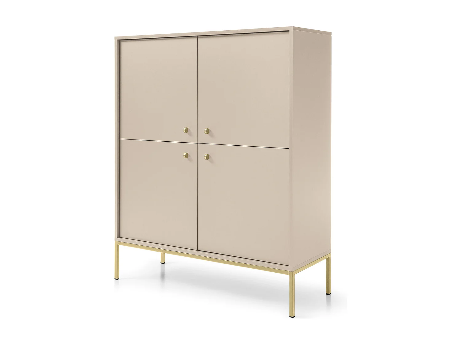 Commode : beige sable, 103,5 x 125,5 x 39 cm, pieds dorées
