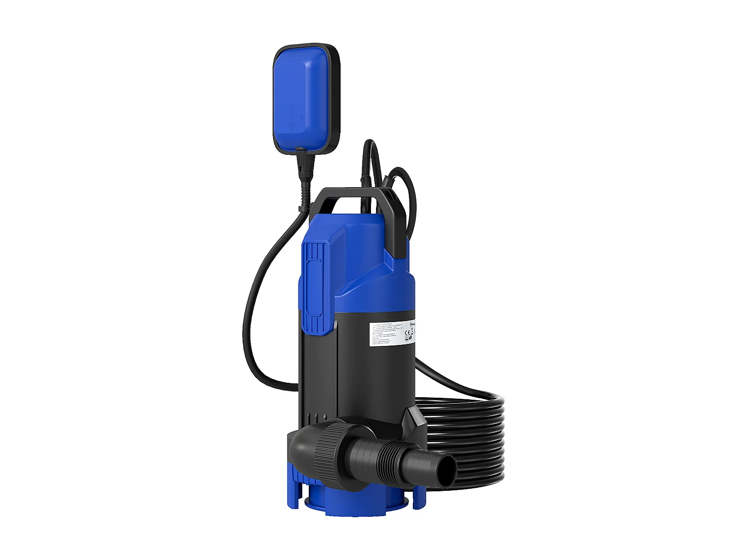 Pompe d'évacuation eau chargée 20000l/h 750W profondeur d'immersion 7m bleu noir