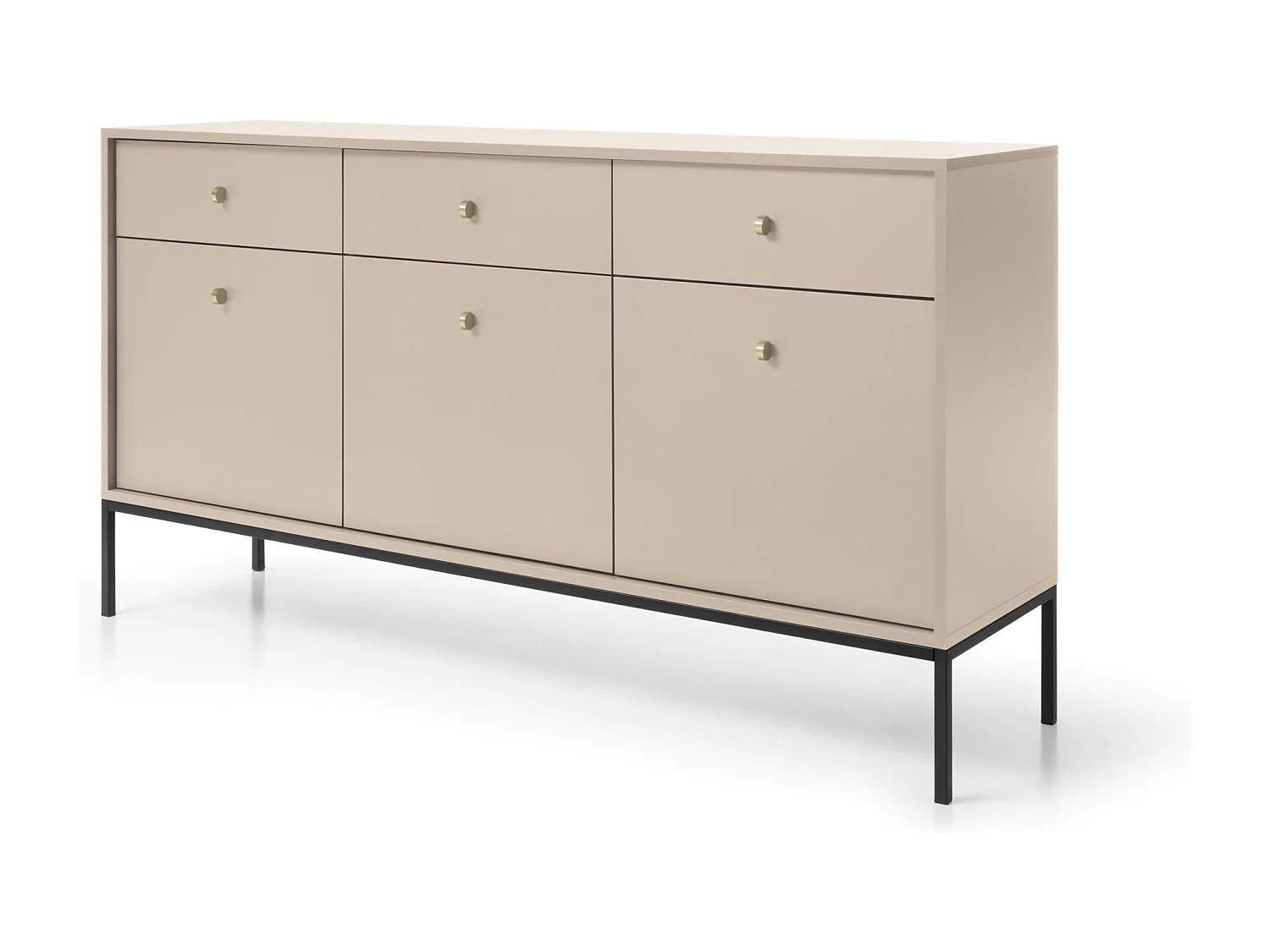 Commode : beige sable, 153,4 x 83 x 39 cm, pieds noires