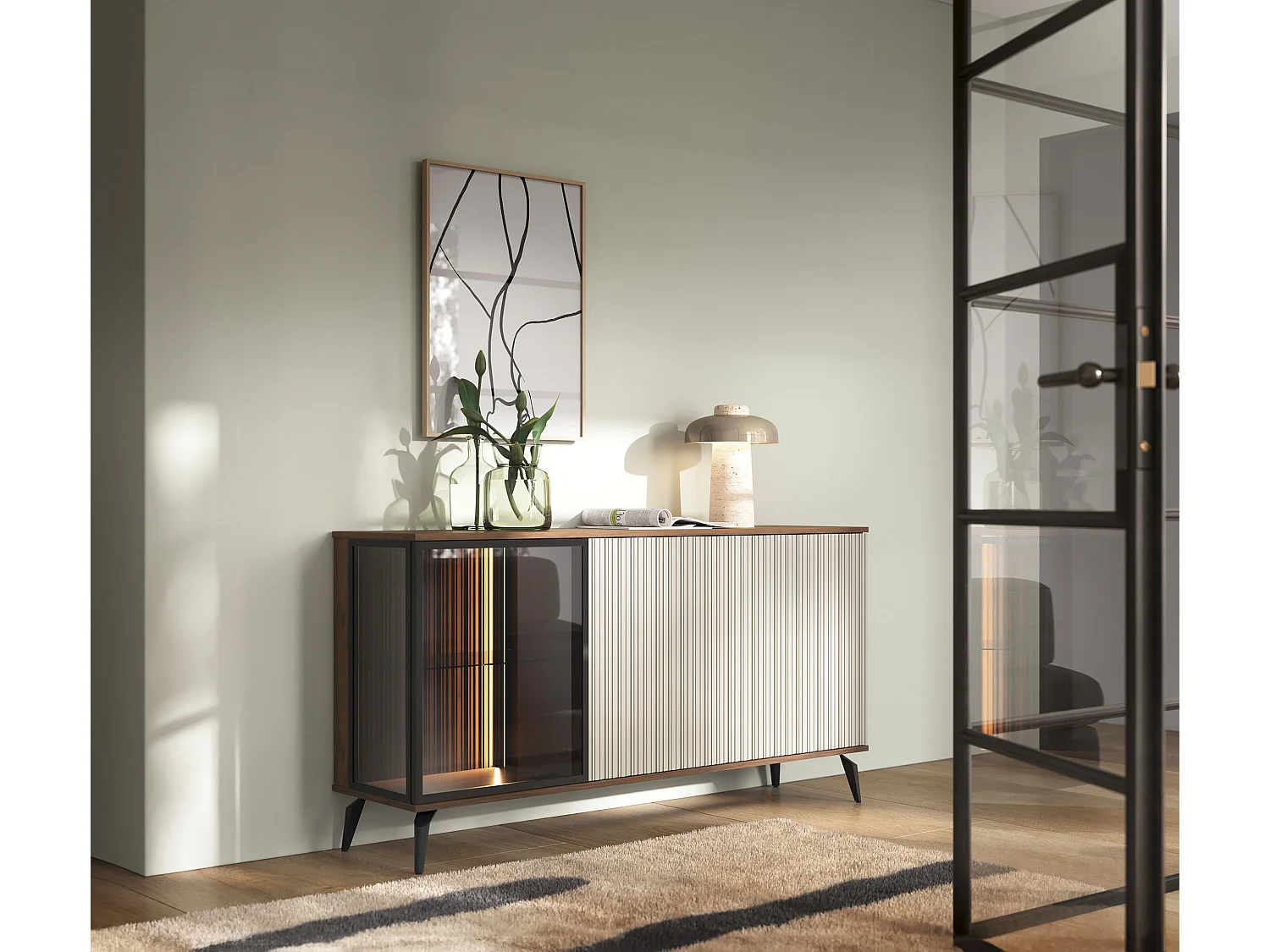 Buffet, Cachemire / Noyer Warmien, 154 X 80 X 39 Cm