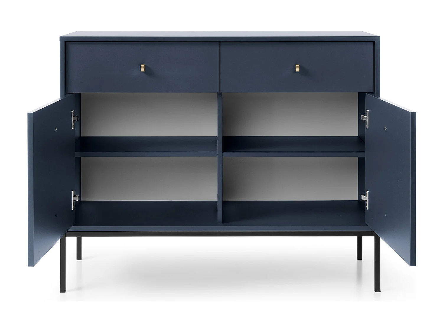 Commode : bleu marine, 103,5 x 83 x 39 cm, pieds noires