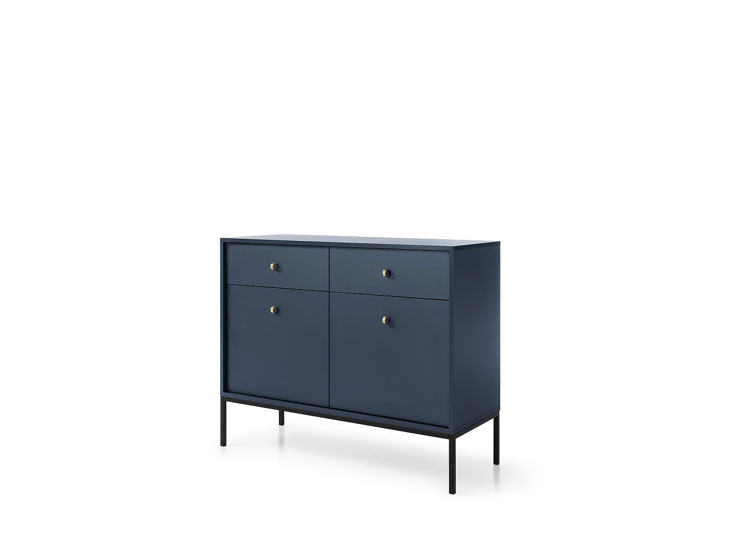 Commode : bleu marine, 103,5 x 83 x 39 cm, pieds noires