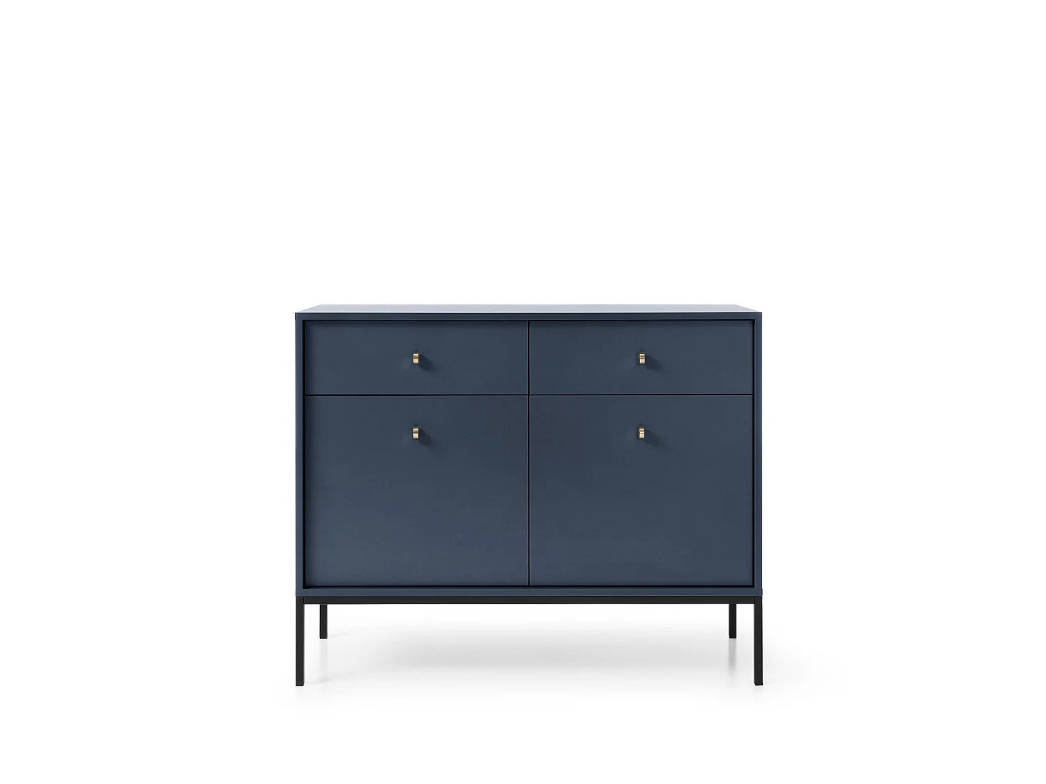 Commode : bleu marine, 103,5 x 83 x 39 cm, pieds noires