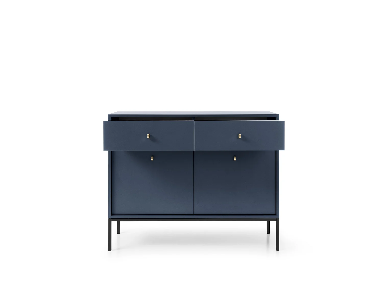 Commode : bleu marine, 103,5 x 83 x 39 cm, pieds noires
