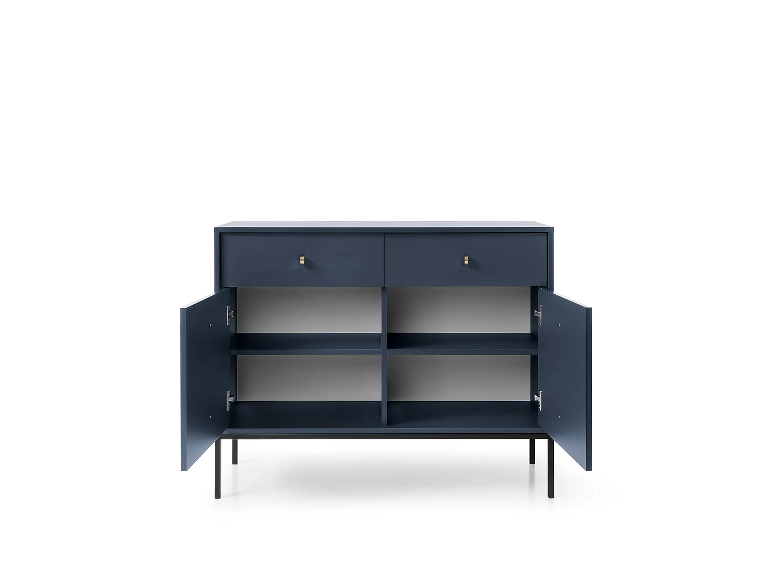 Commode : bleu marine, 103,5 x 83 x 39 cm, pieds noires