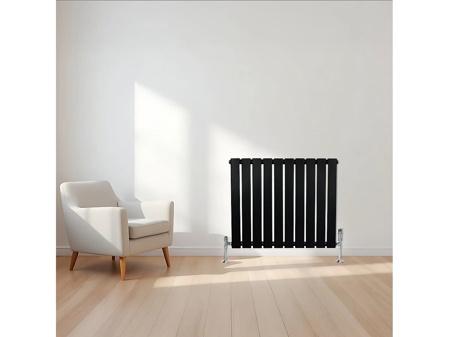 Flachheizkörper – 600mm x 700mm – Schwarz