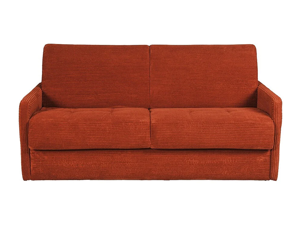 Canapé convertible express 3 places BERGAME en velours / Terracotta
