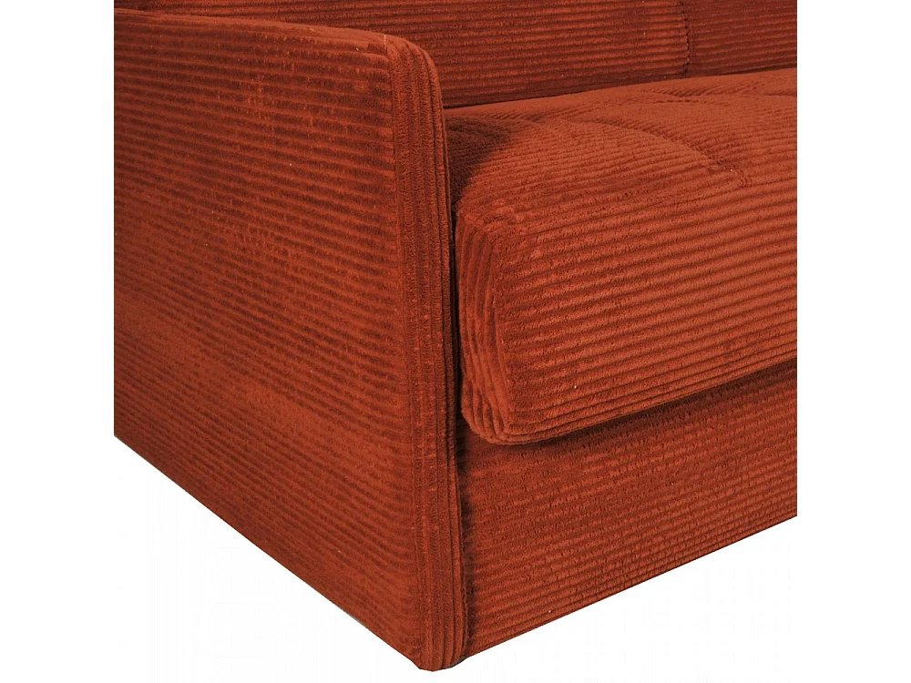 Canapé convertible express 3 places BERGAME en velours / Terracotta
