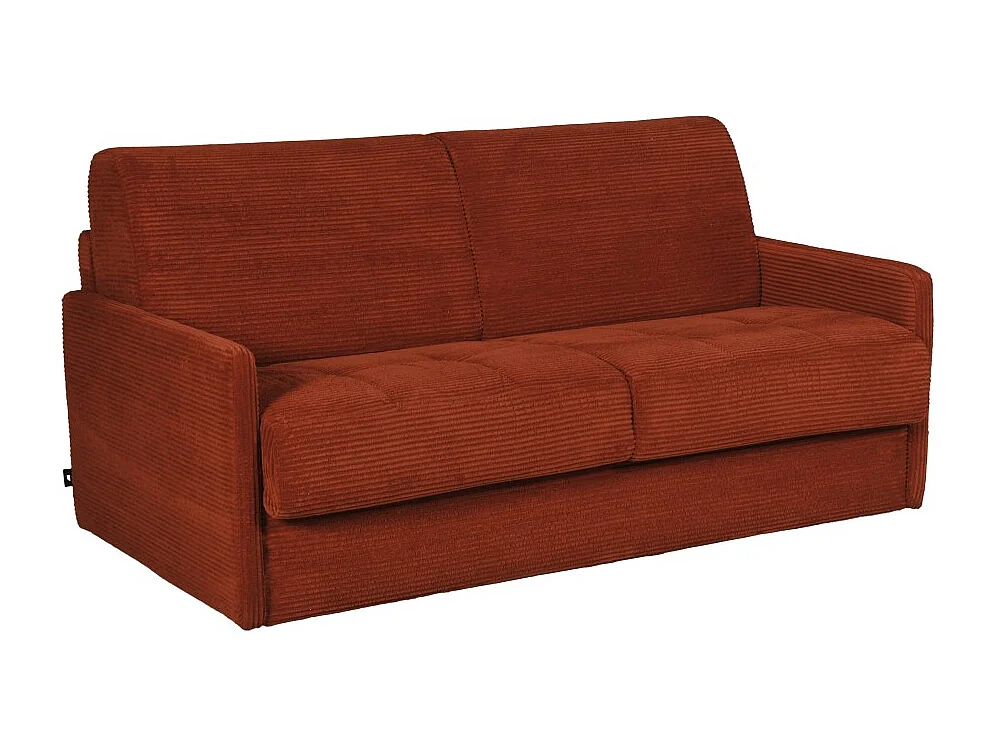 Canapé convertible express 3 places BERGAME en velours / Terracotta