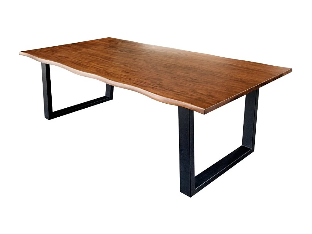 Table de salle à manger 200cm NALKO – Bois massif d'acacia huilé et métal – Style industriel