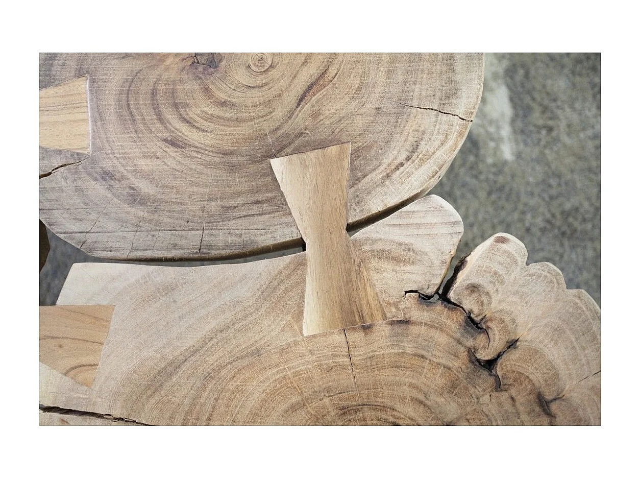 Table basse NOMA rectangulaire 110 cm en bois massif d'acacia – Table basse design avec pieds en métal