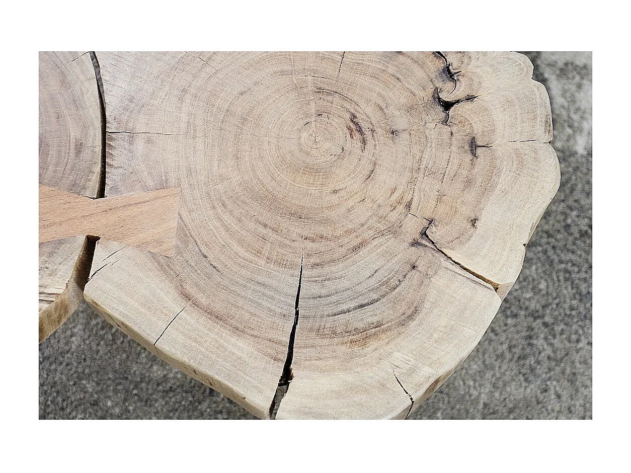 Table basse NOMA rectangulaire 110 cm en bois massif d'acacia – Table basse design avec pieds en métal